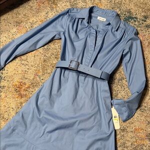 Calvin Klein Blue Midi Dress with Belt
